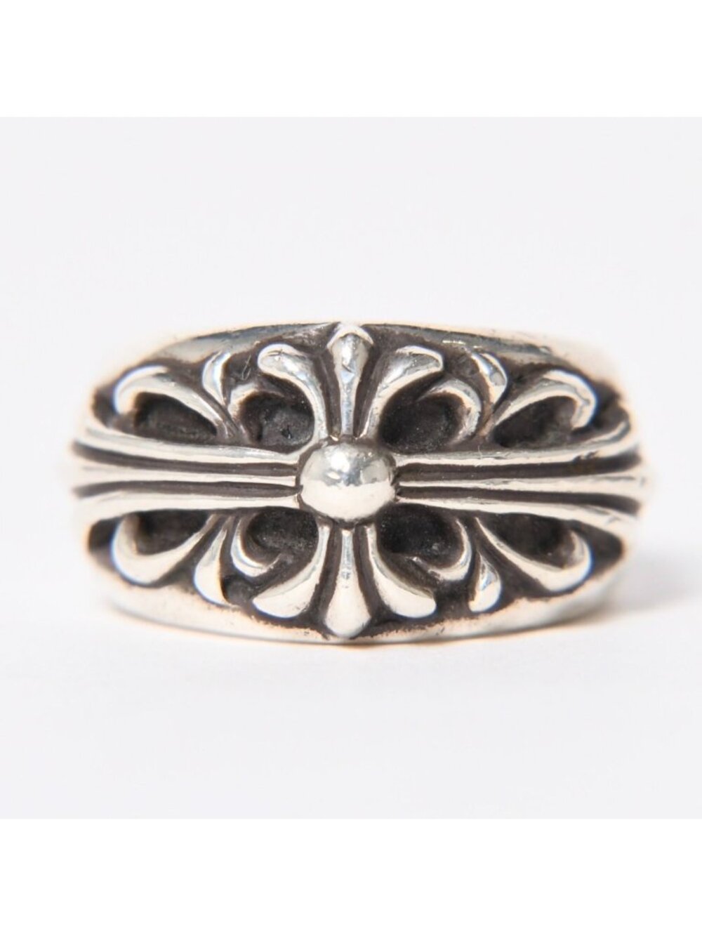 Chrome Hearts Floral Cross Ring 925 Sterling Silver